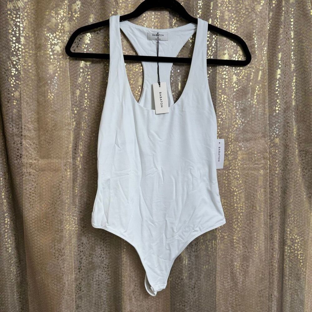 Aritzia Babaton Contour White Racerback Bodysuit Medium NWT